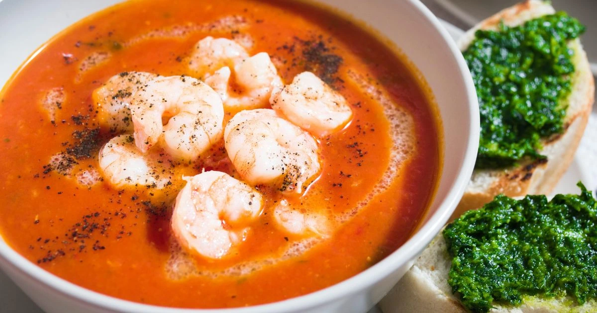 Sopa de camarones saludable