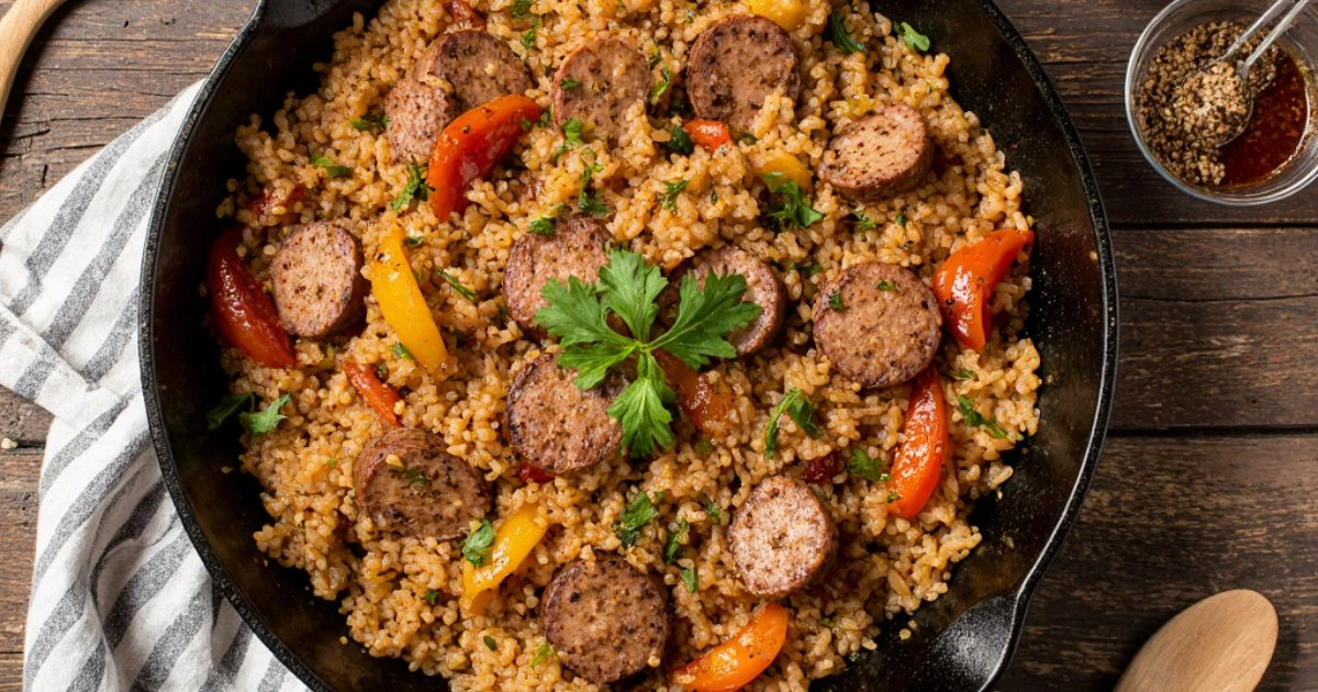 Cajun Sausage and Rice Skillet