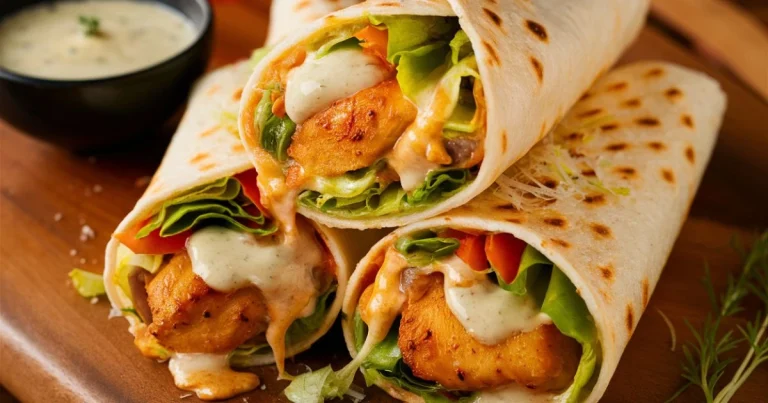 Cheesy Garlic Chicken Wraps