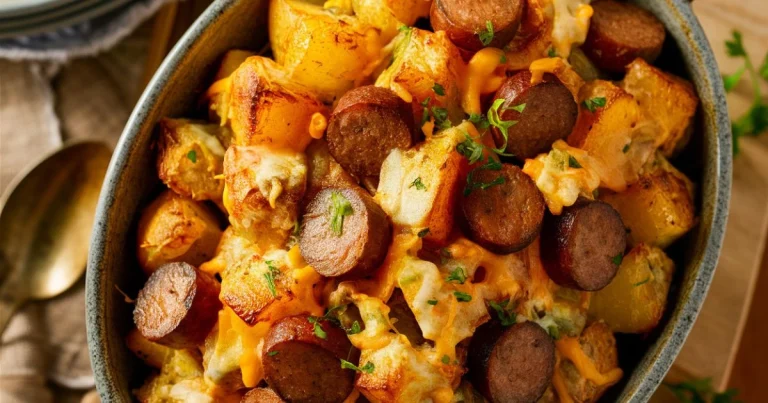 Cheesy Ranch Potatoes and Smoked Sausage