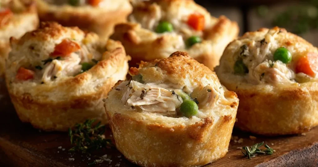 Chicken Pot Pie Bites with Biscuits