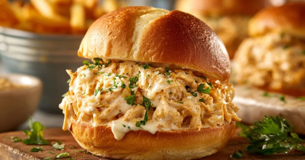 Creamy Chicken Alfredo Sloppy Joes