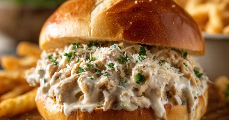 Creamy Chicken Alfredo Sloppy Joes