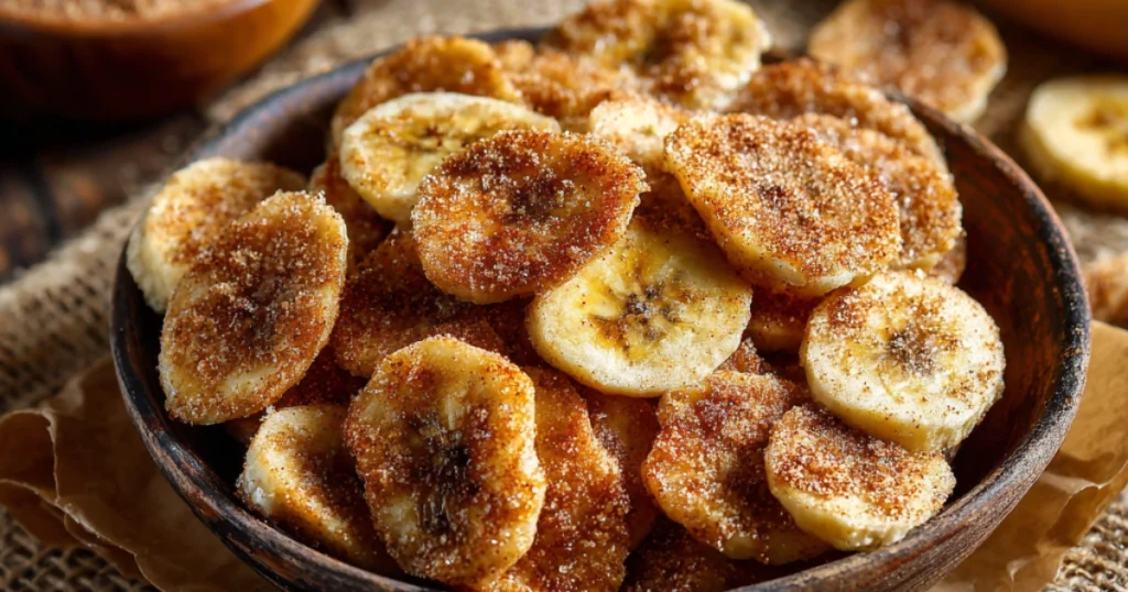 Crispy Cinnamon Sugar Banana Chips