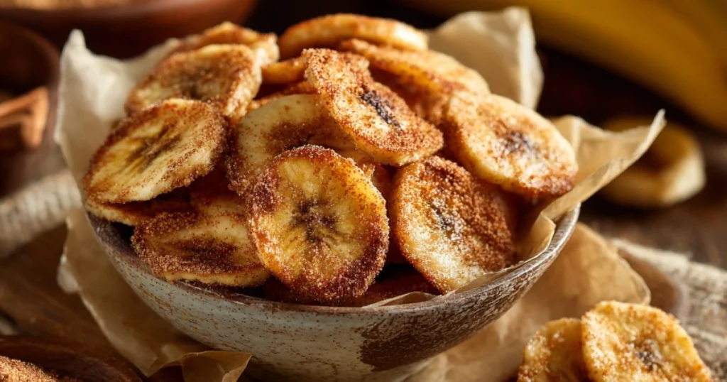 Crispy Cinnamon Sugar Banana Chips