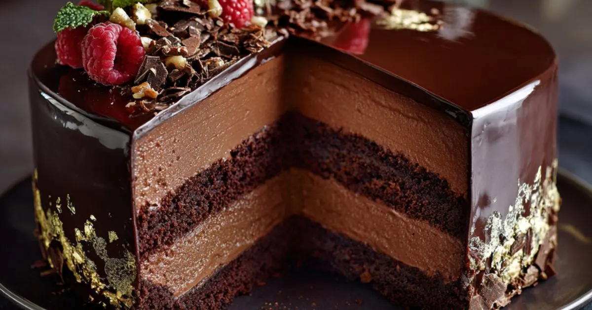 Dark Chocolate Mousse Cake
