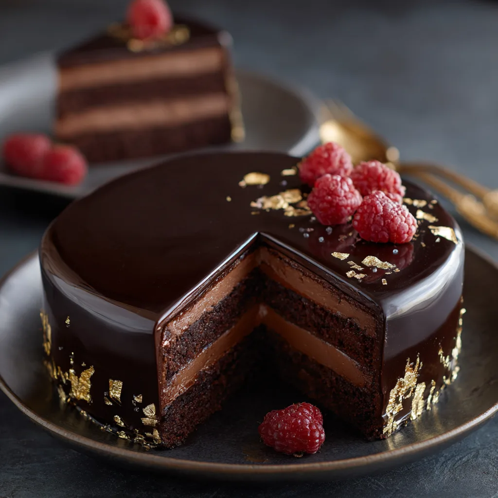 Dark Chocolate Mousse Cake