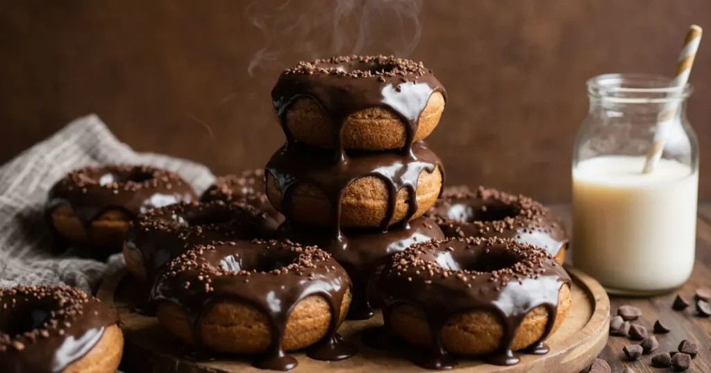 Double Chocolate Glazed Donuts