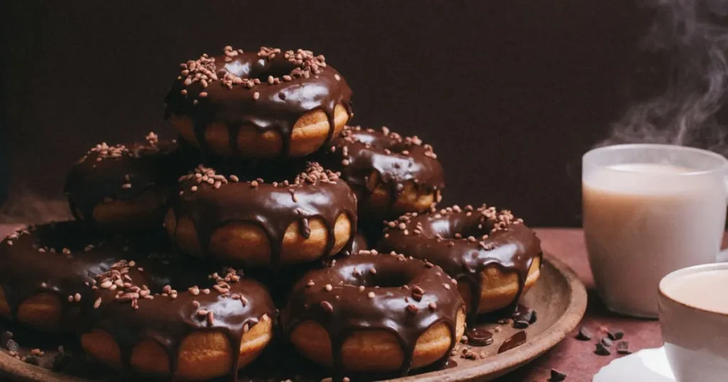 Double Chocolate Glazed Donuts
