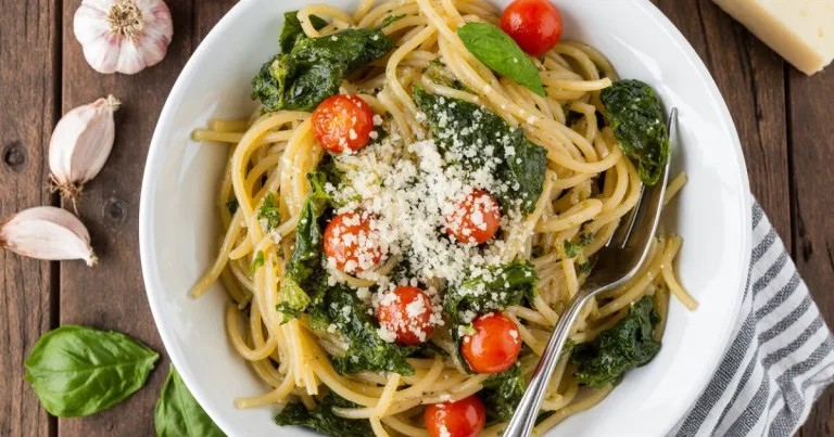 Easy Spinach Tomato Pasta