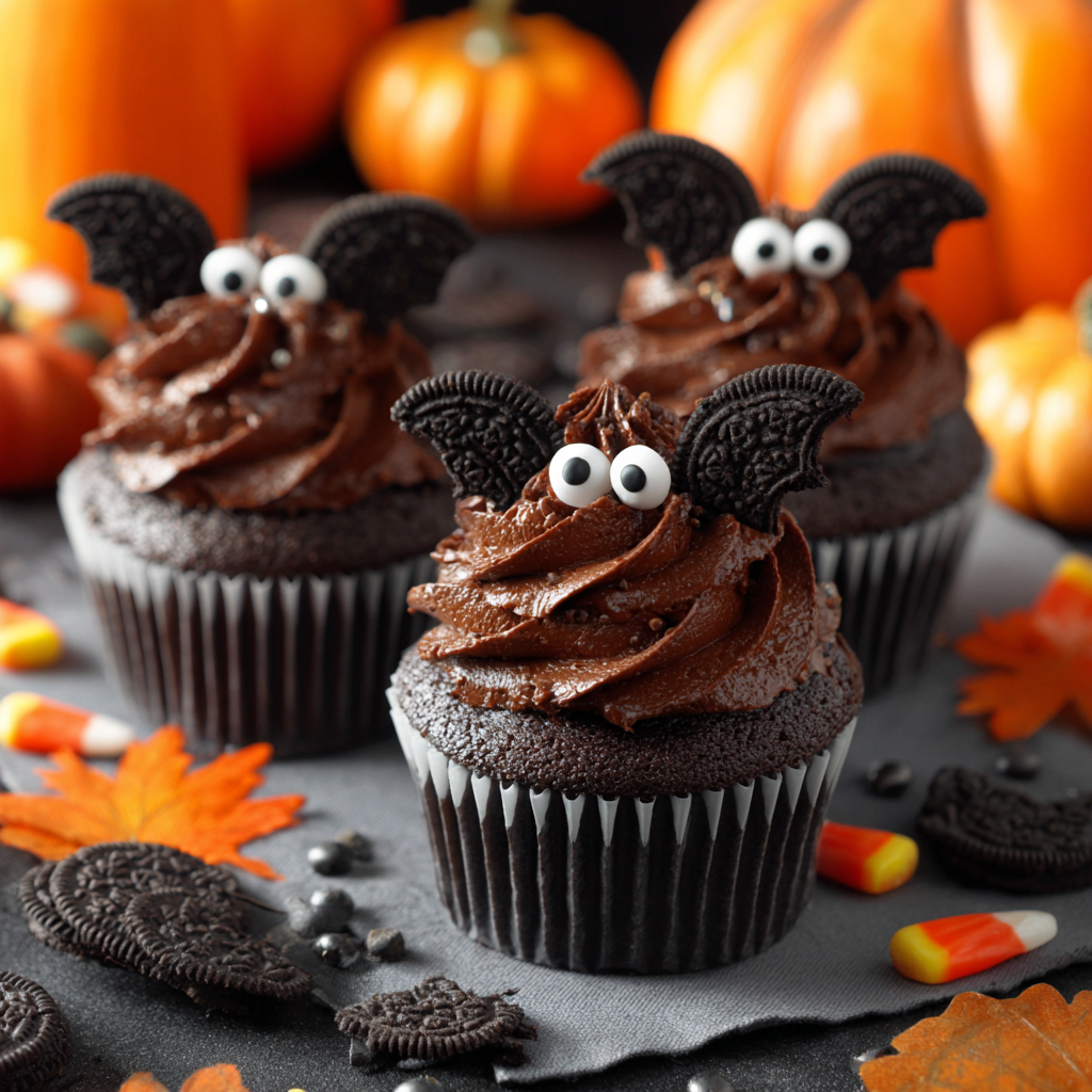 Halloween Bat Cupcakes