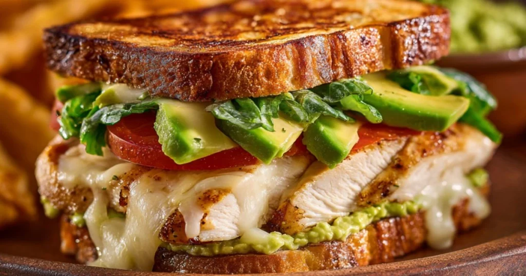 Quick & Easy Chicken Avocado Melt Sandwich