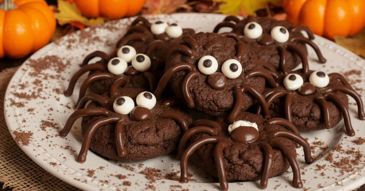 Sinisterly Sweet Spider Chocolate Cookies
