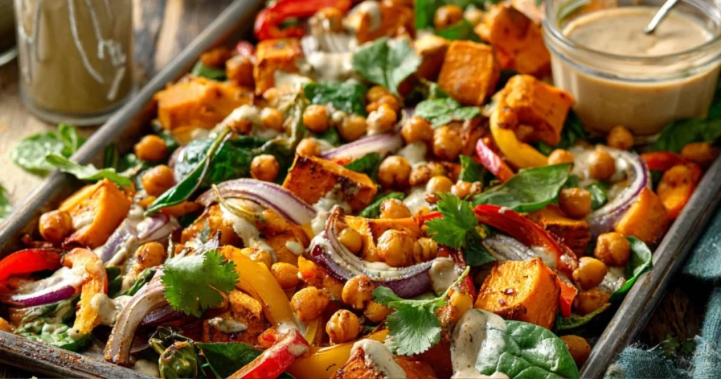 Smoky Sweet Potato & Chickpea Sheet Pan