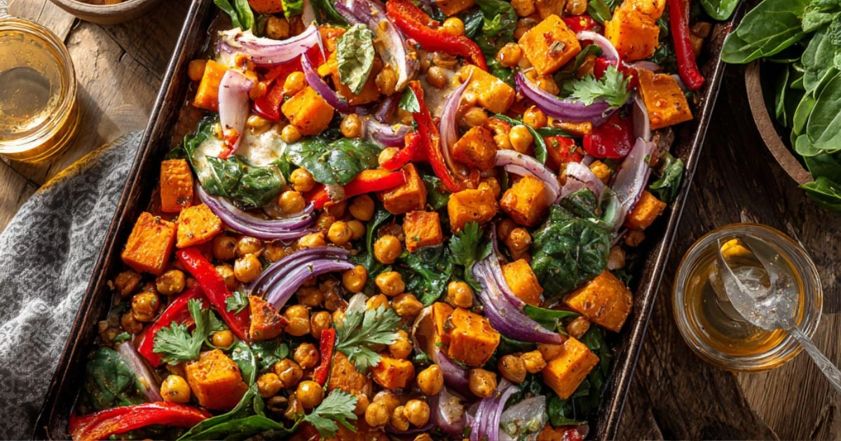 Smoky Sweet Potato & Chickpea Sheet Pan