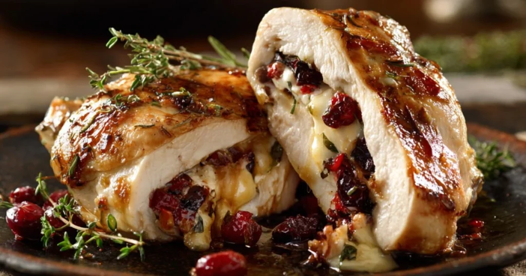 Cranberry Brie Stuffed Chicken