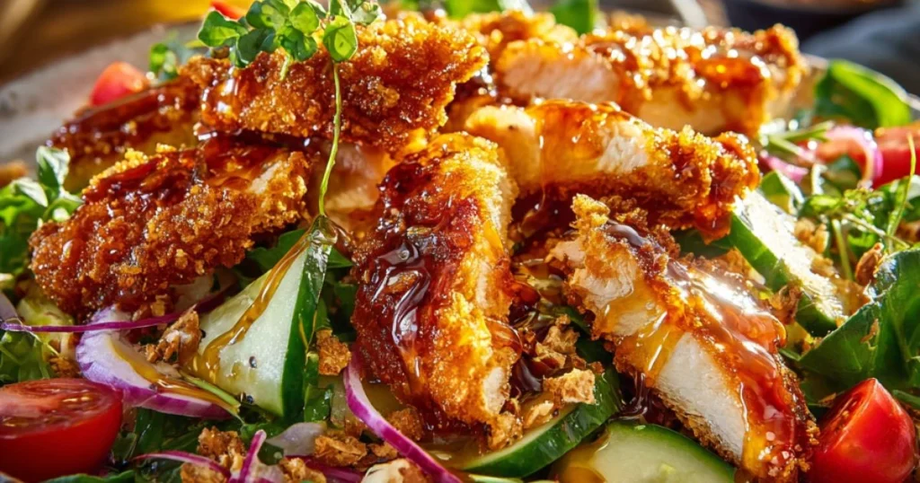 Crunchy Chicken Salad with a Hot Honey Twist