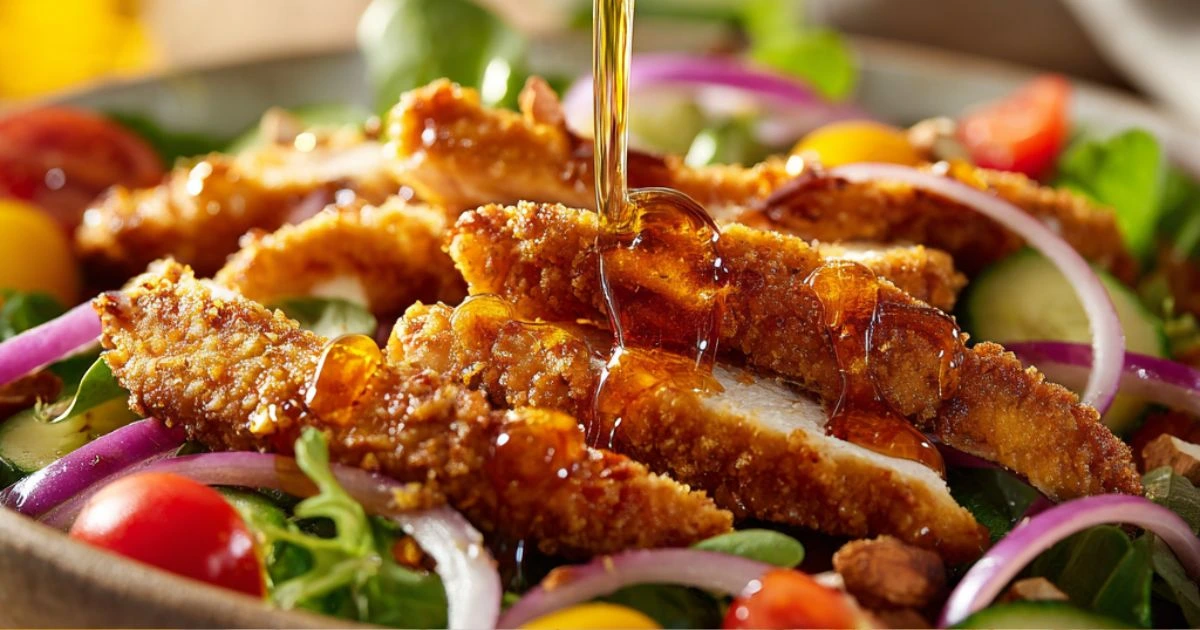 Crunchy Chicken Salad with a Hot Honey Twist