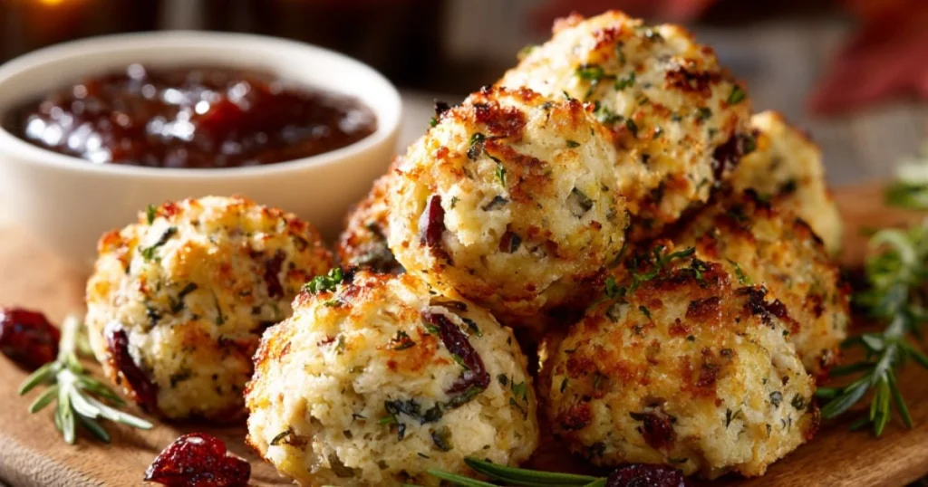 Cranberry Turkey Stuffing Balls