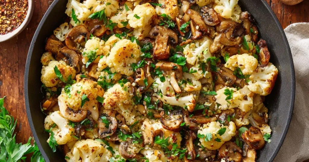Garlic Mushroom Cauliflower Skillet