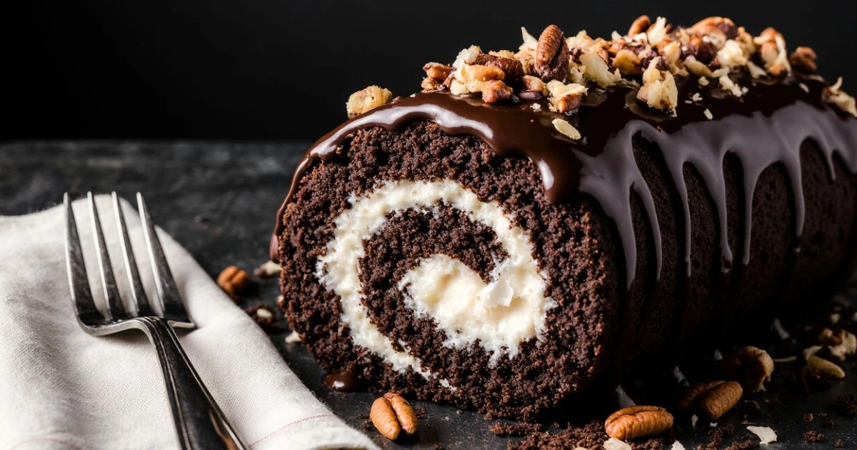 German Chocolate Cake Roll