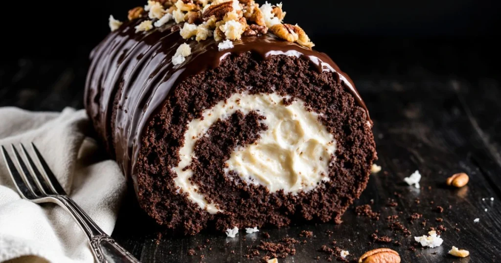 German Chocolate Cake Roll