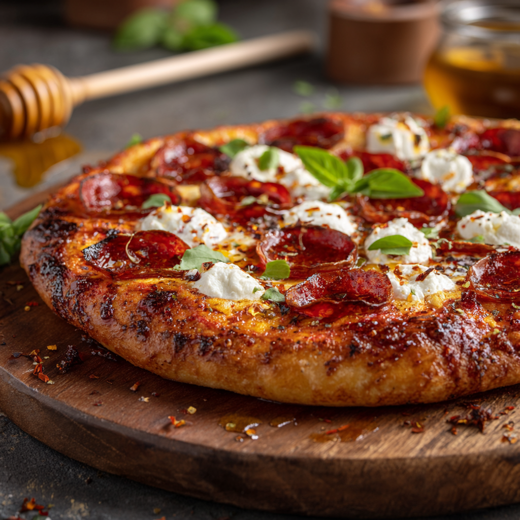 Hot Honey Pepperoni Ricotta Pizza