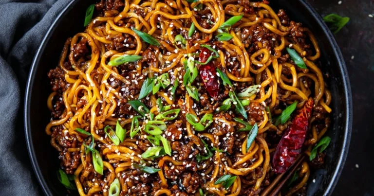 Mongolian Ground Beef Noodles