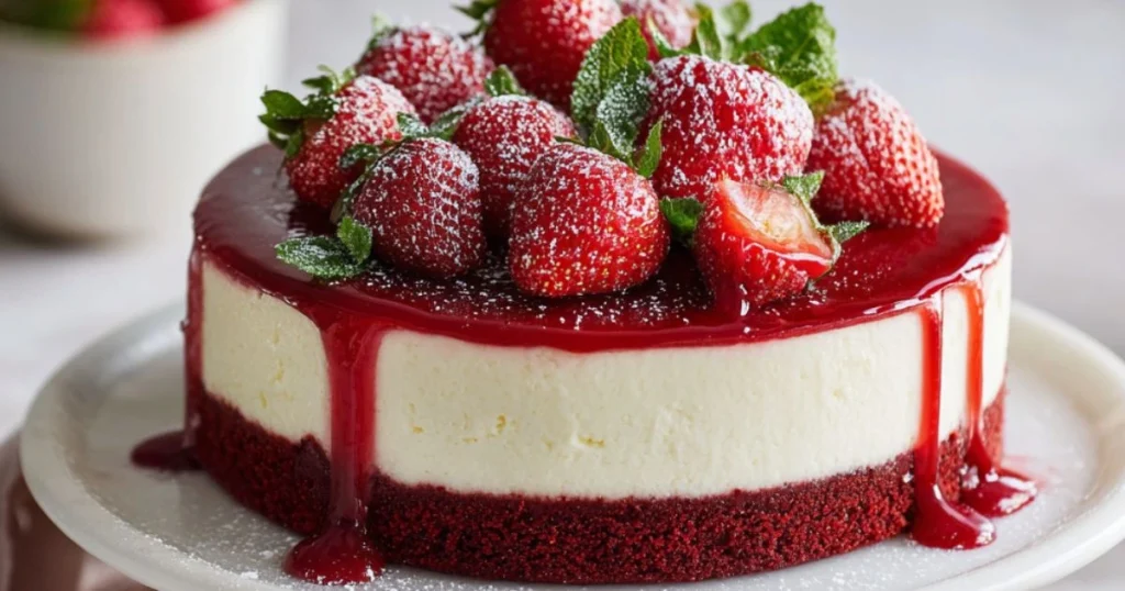 Red Velvet Strawberry Cheesecake