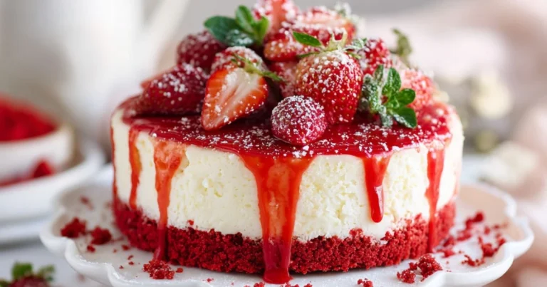 Red Velvet Strawberry Cheesecake