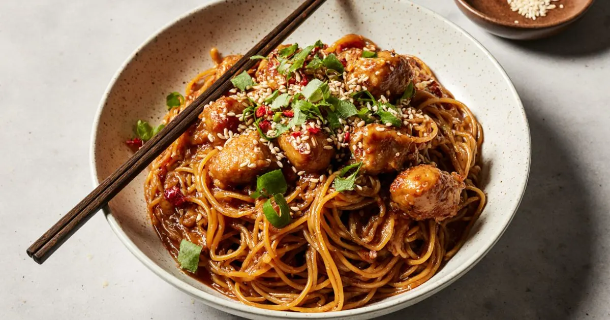 Sticky Garlic Chicken Noodles