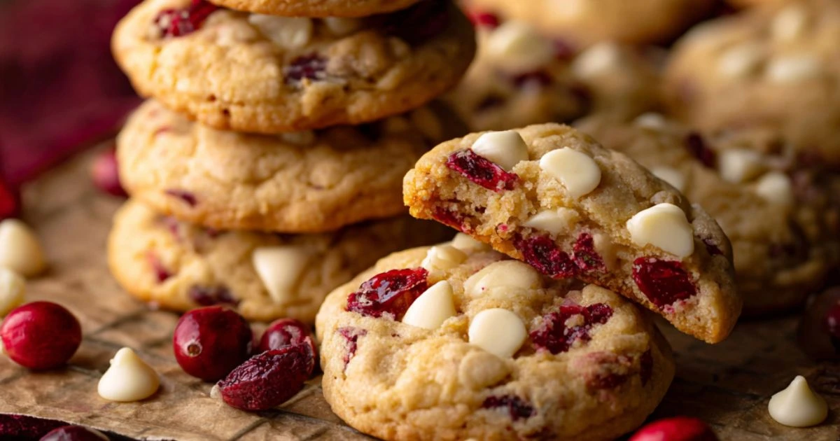 Cranberry Cookies with White Chocolate Chips