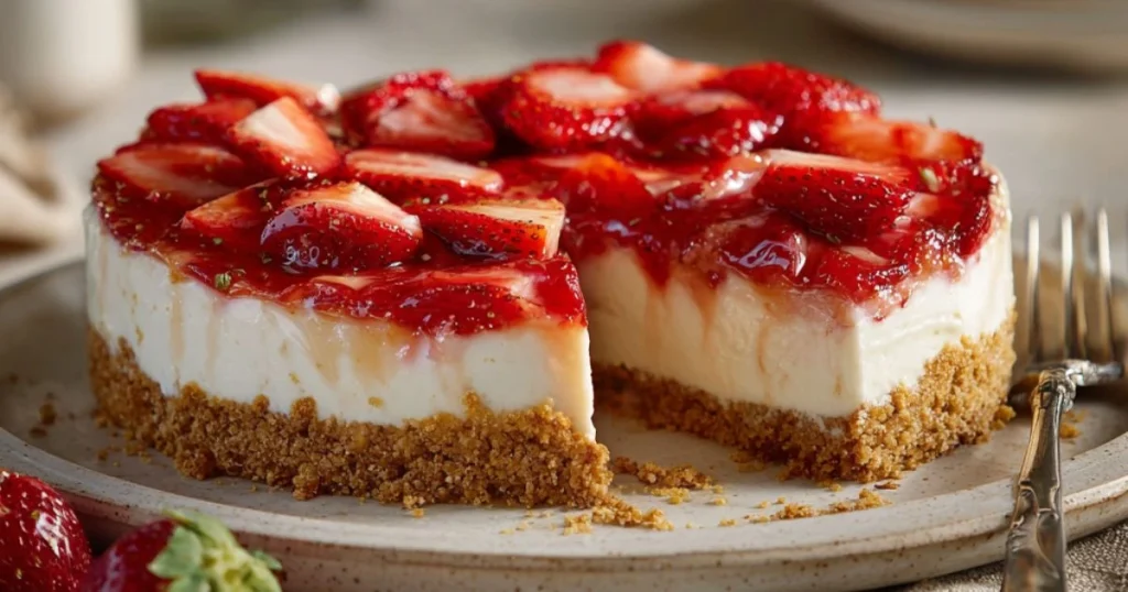 No Bake Strawberry Cheesecake
