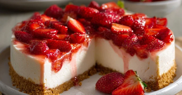 No Bake Strawberry Cheesecake