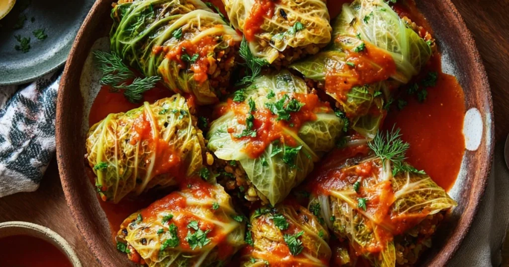 The Best Vegetarian Stuffed Cabbage Rolls