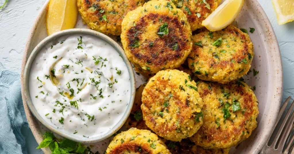 Ultimate Lemon Chickpea Patties with Yogurt Sauce