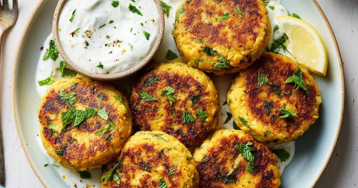 Ultimate Lemon Chickpea Patties with Yogurt Sauce