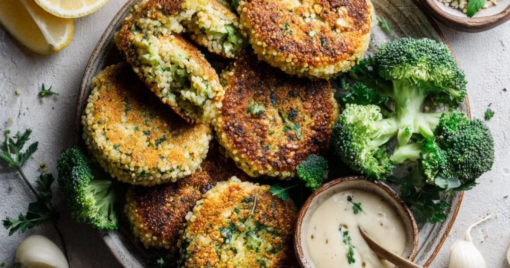 Vegan Broccoli and Quinoa Cakes