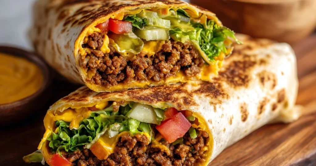 Vegan Cheeseburger Wraps