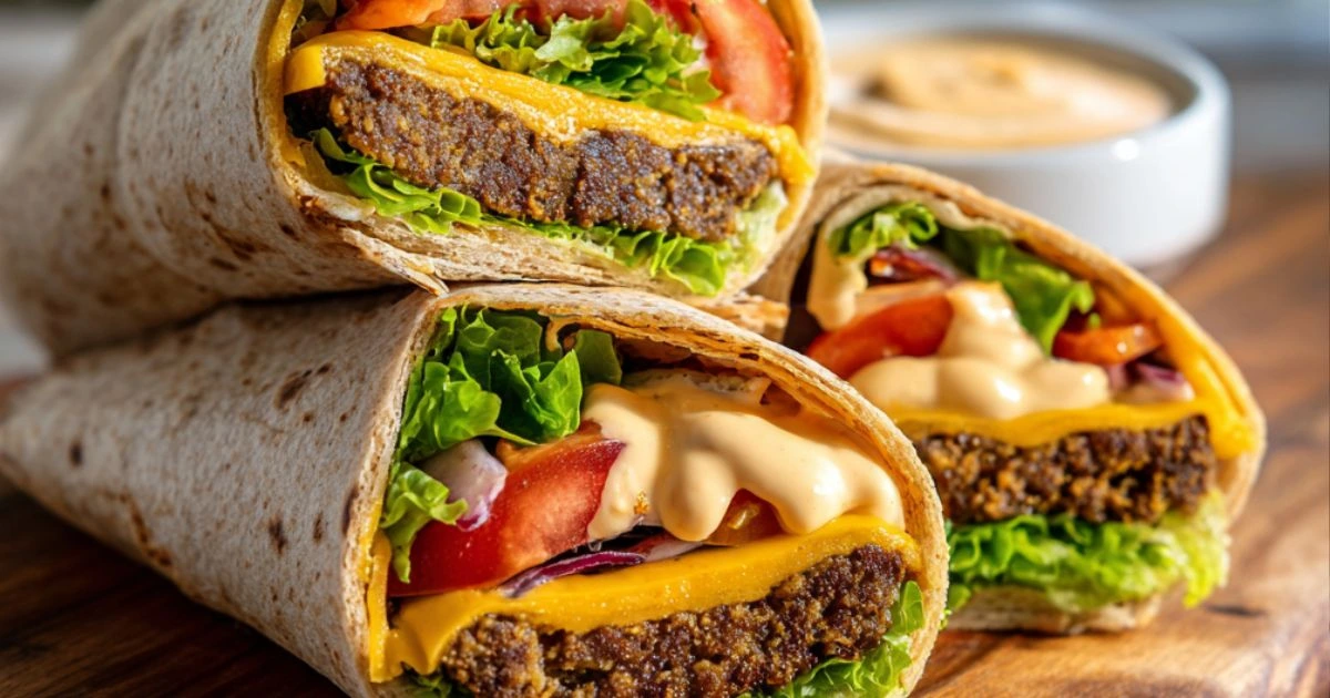 Vegan Cheeseburger Wraps