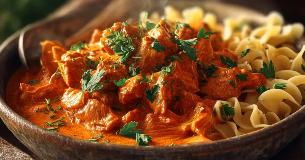 Vegan Hungarian “Chicken” Paprikash
